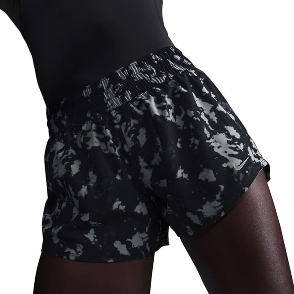 Nike One Women's Brief Lined Dri-FIT Printed Running Shorts Black XS
